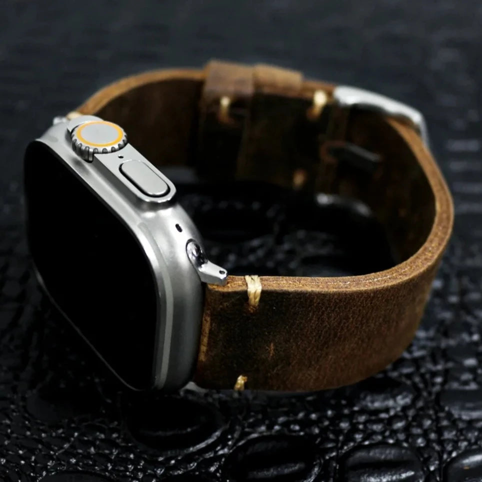 Vintage Crazy Horse Fine Leather strap For Apple watch