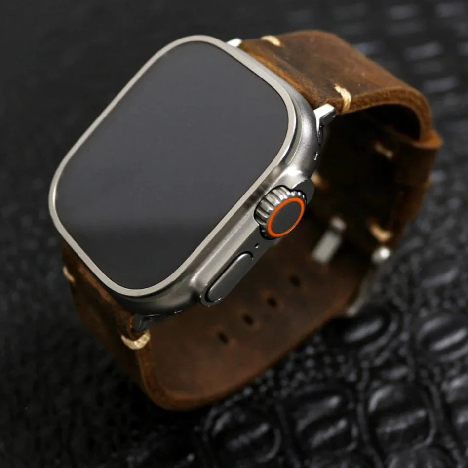 Vintage Crazy Horse Fine Leather strap For Apple watch