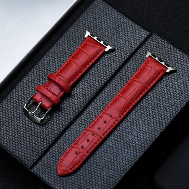 Luxury leather discount apple watch strap